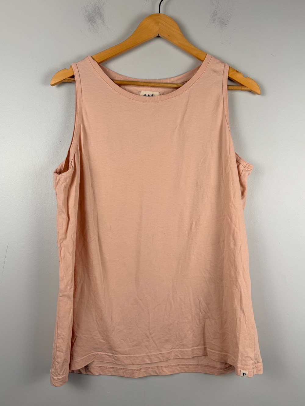 Pact pale pink sleeveless tank top size XL organic cotton